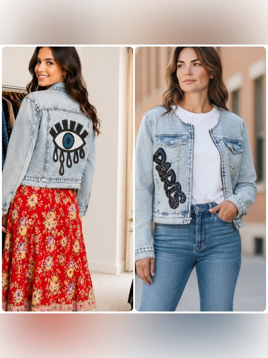 Jackets & Blazers - Womens up cycle denim jacket size L this jacket has stretch